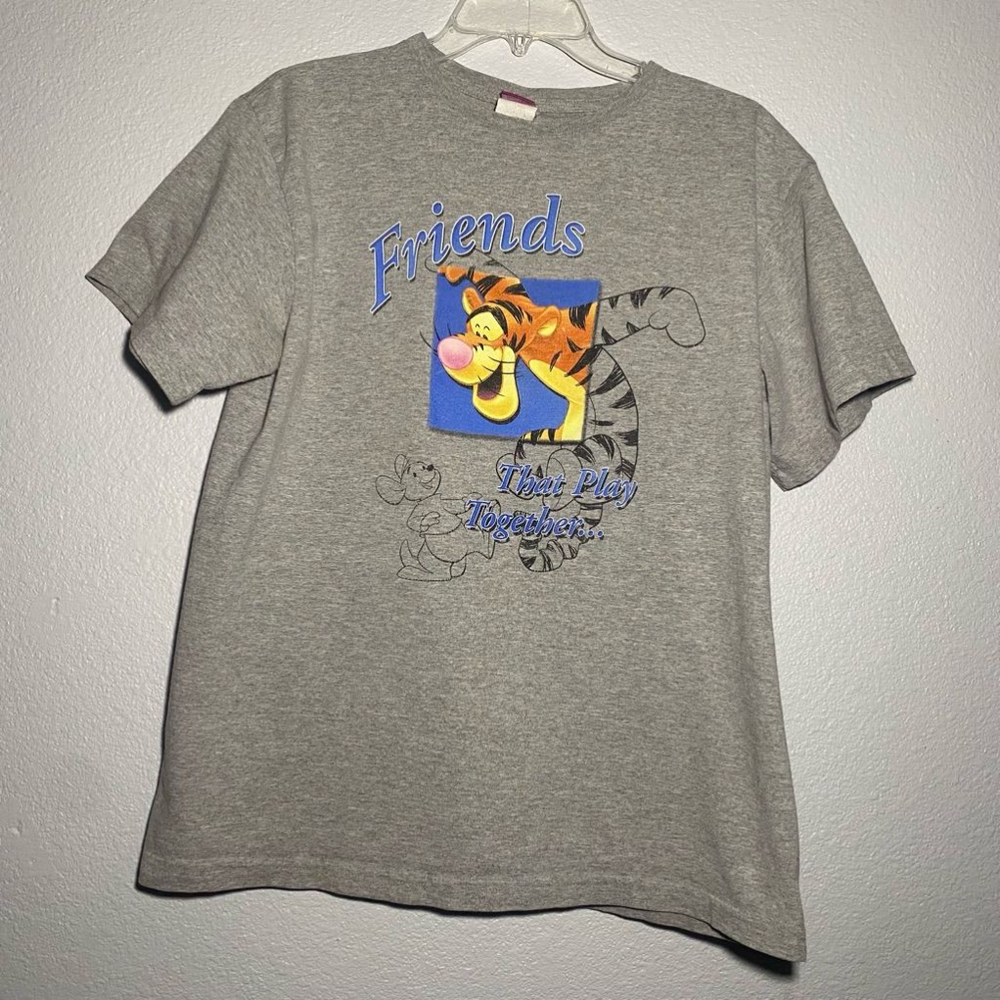 Disney Winnie the Pooh Tigger and Piglet T-shirt Gray L